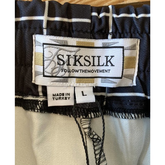NWT Sik Silk Check Drawstring Pants Size 34 Men’s Black - Picture 3 of 10